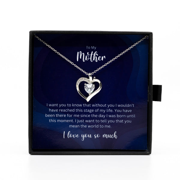 To My Mother - Sterling Silver Necklace Personalised Gift With A Custom Message Card - Gift from Son / Daughter For Mum