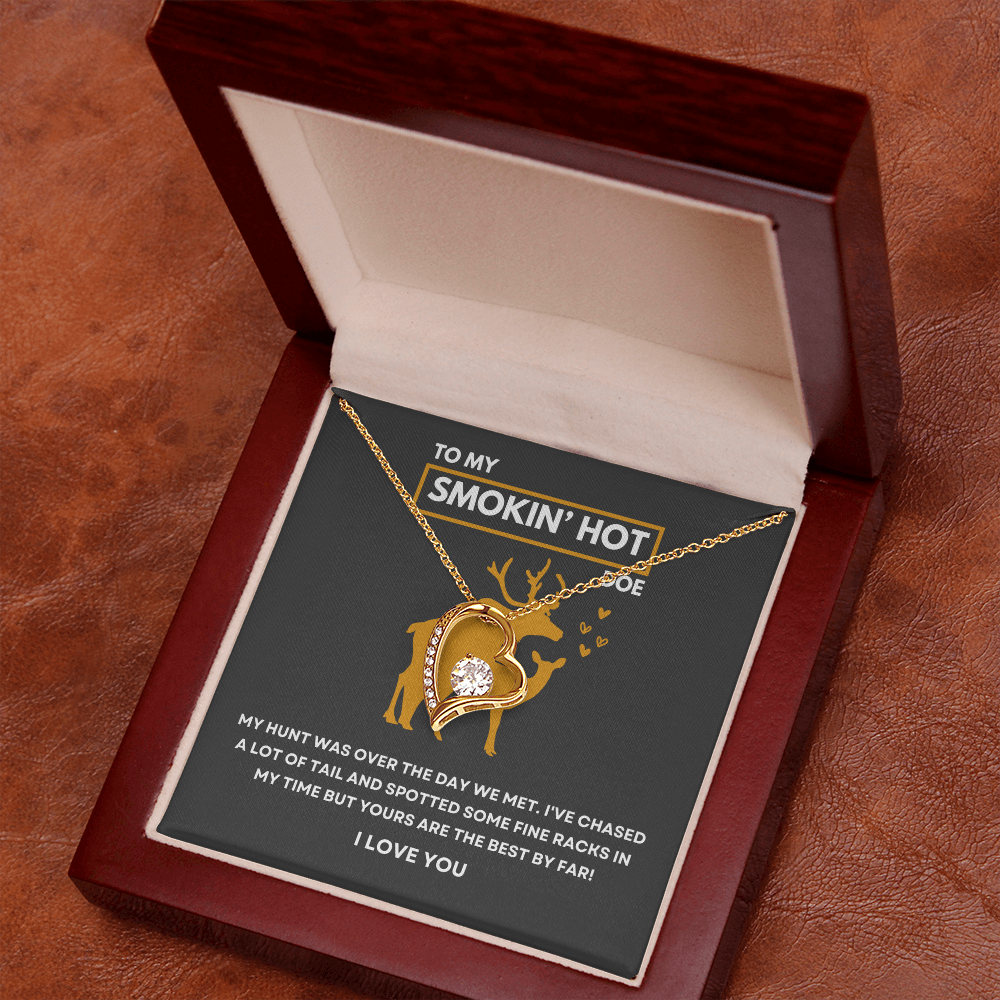 Funny Gift For Her - Sterling Silver Necklace - Smokin Hot Doe - Personalized  Hunting Themed Gift for Wife