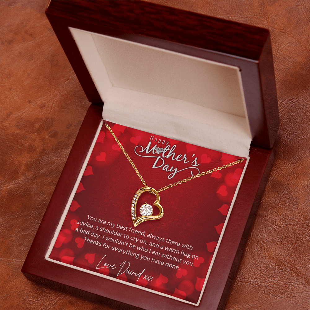 Happy Mothers Day - Choice Of Silver Necklace with Custom Message Card in Beautiful Box - Gift From Son, Daughter - Jewellery Gift For Mum
