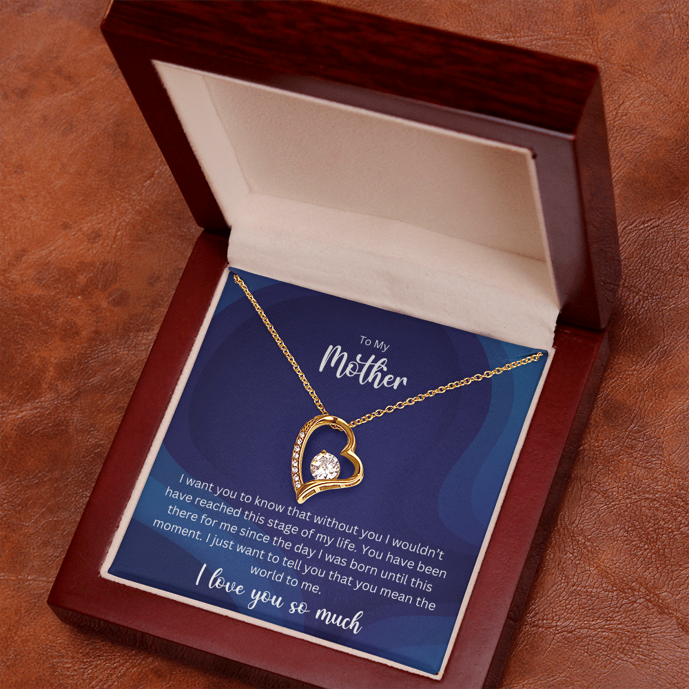 To My Mother - Sterling Silver Necklace Personalised Gift With A Custom Message Card - Gift from Son / Daughter For Mum