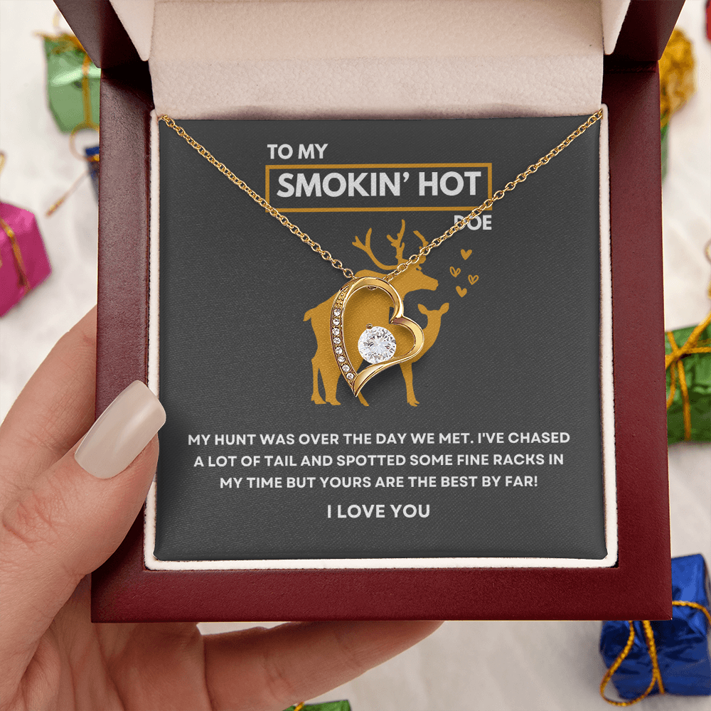 Funny Gift For Her - Sterling Silver Necklace - Smokin Hot Doe - Personalized  Hunting Themed Gift for Wife