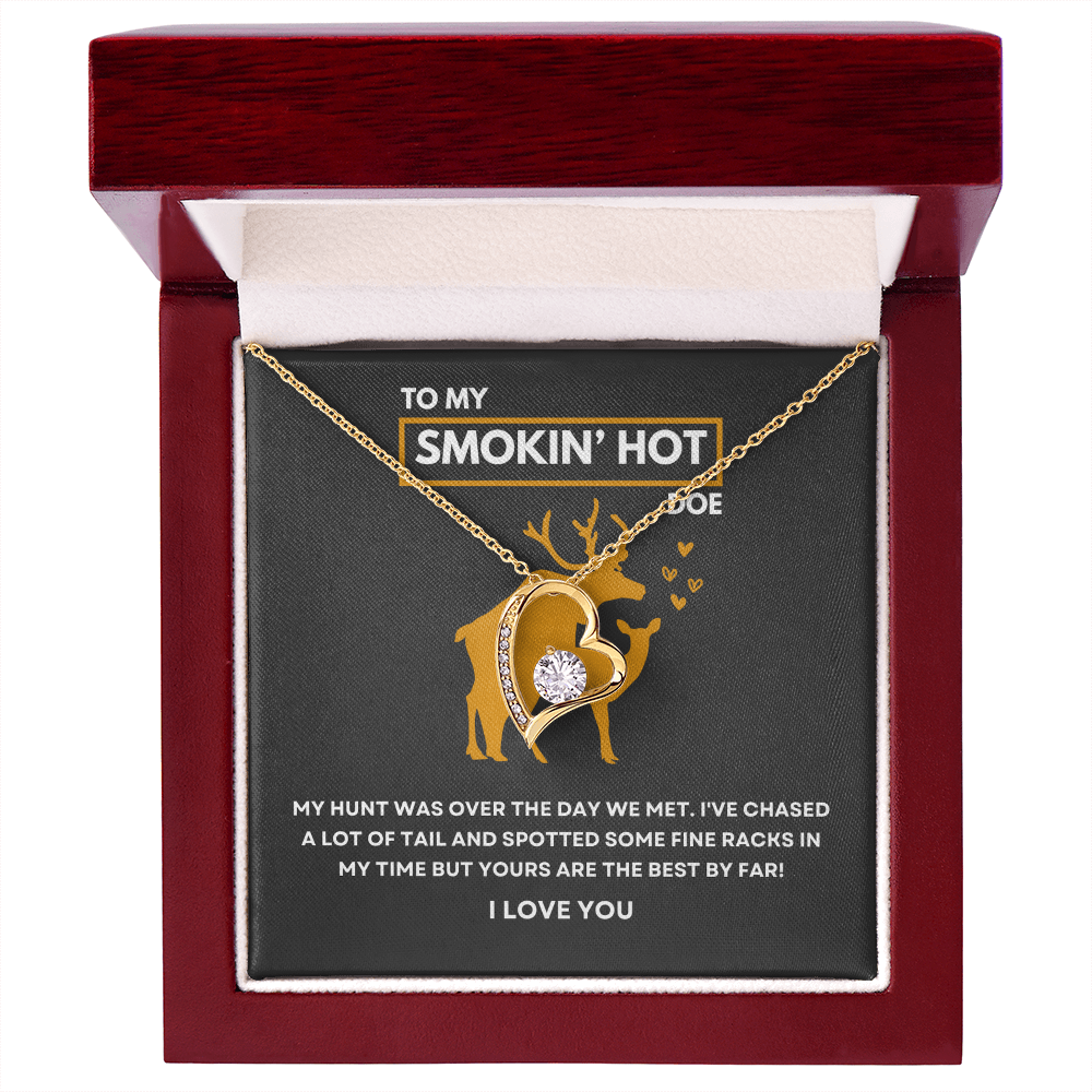 Funny Gift For Her - Sterling Silver Necklace - Smokin Hot Doe - Personalized  Hunting Themed Gift for Wife
