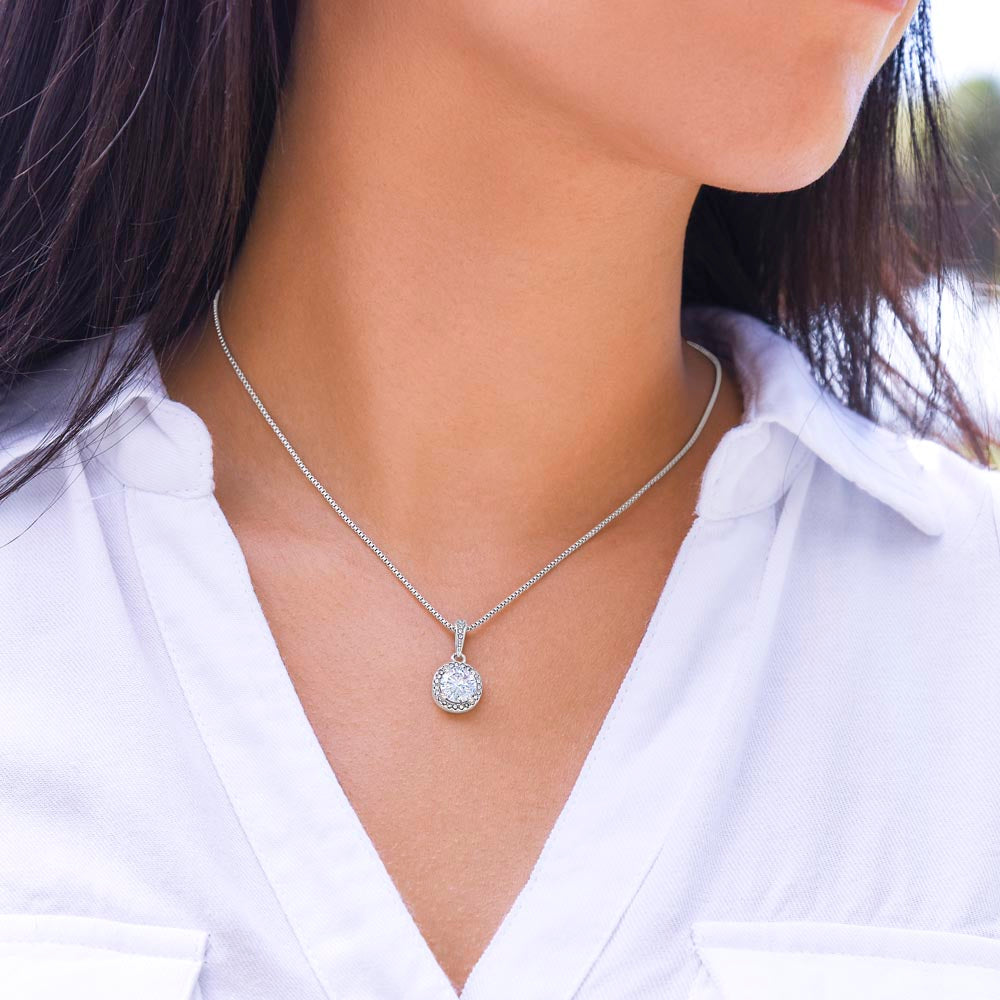 To My Daughter Love Mom - Beautiful Eternal Hope Gift Boxed Necklace