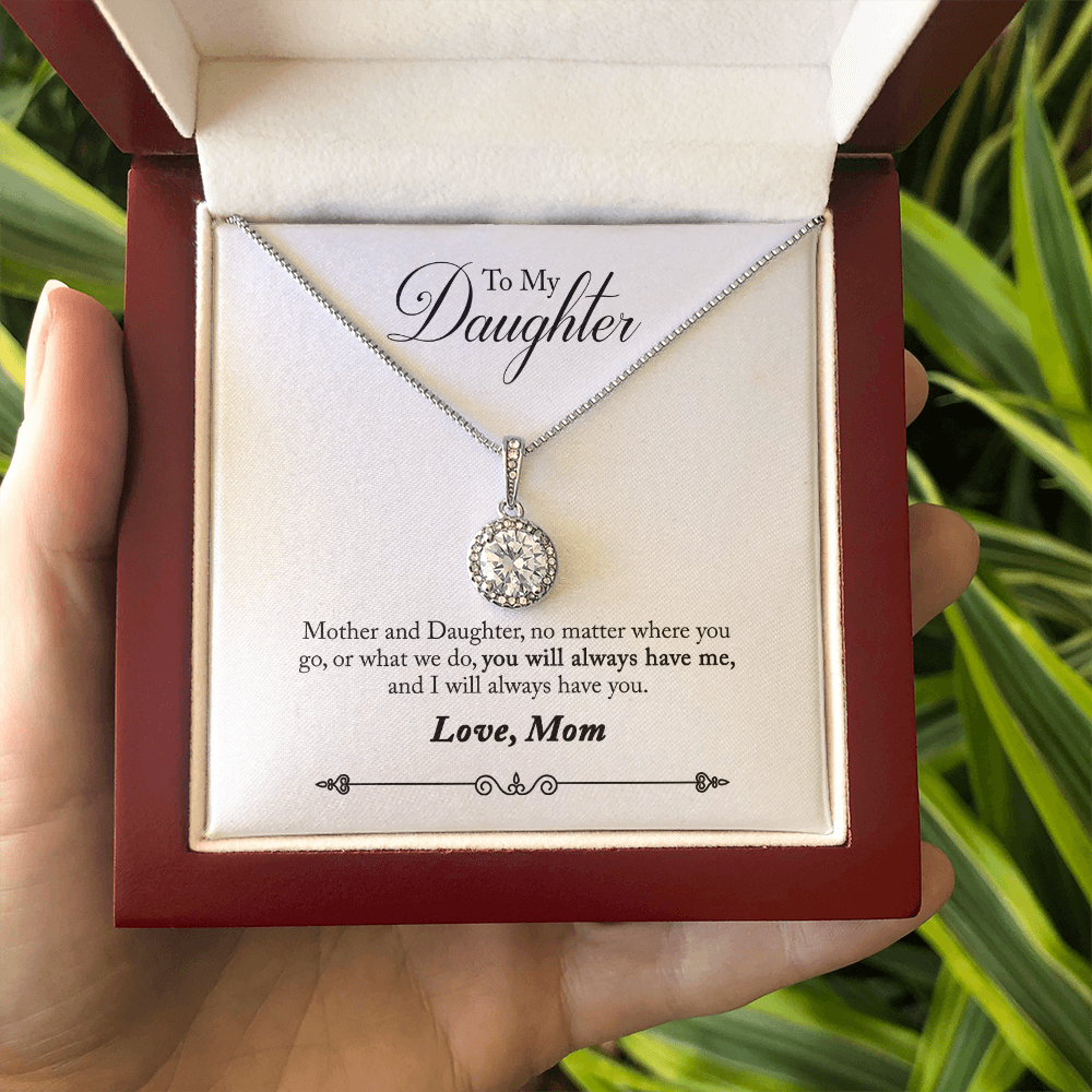 To My Daughter Love Mom - Beautiful Eternal Hope Gift Boxed Necklace