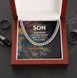 To My Son - Stainless Steel  Curb Chain - Proverb Lion Message Card Gift For Birthday / Christmas