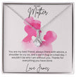 To My Mother - Gold Finish Alluring Beauty Necklace With Personalised Custom Message Card - Gift from Son / Daughter