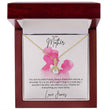 To My Mother - Gold Finish Alluring Beauty Necklace With Personalised Custom Message Card - Gift from Son / Daughter