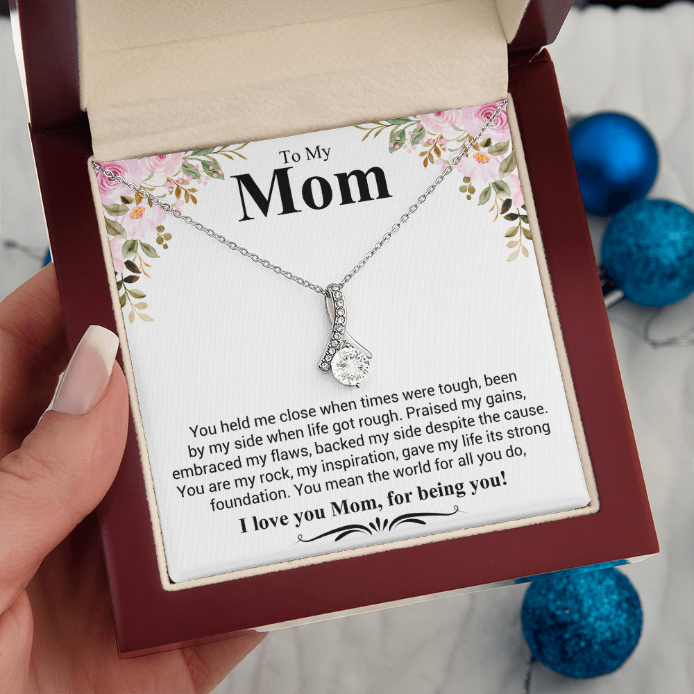 To My Mom A Beautiful Poem Necklace Gift Set