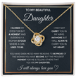 To My Beautiful Daughter Love Knot Gift Jewelry From Mom And Dad