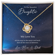 To My Beautful Daughter - Sterling Silver Necklace Personalised Gift With A Custom Message Card - Jewellery Gift for Daughter From Parents