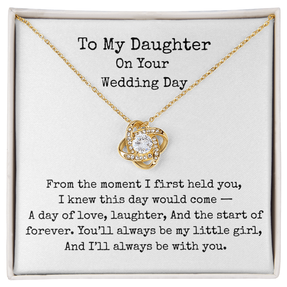 To My Daughter on Your Wedding Day Necklace, Gift for Bride from Mum or Dad
