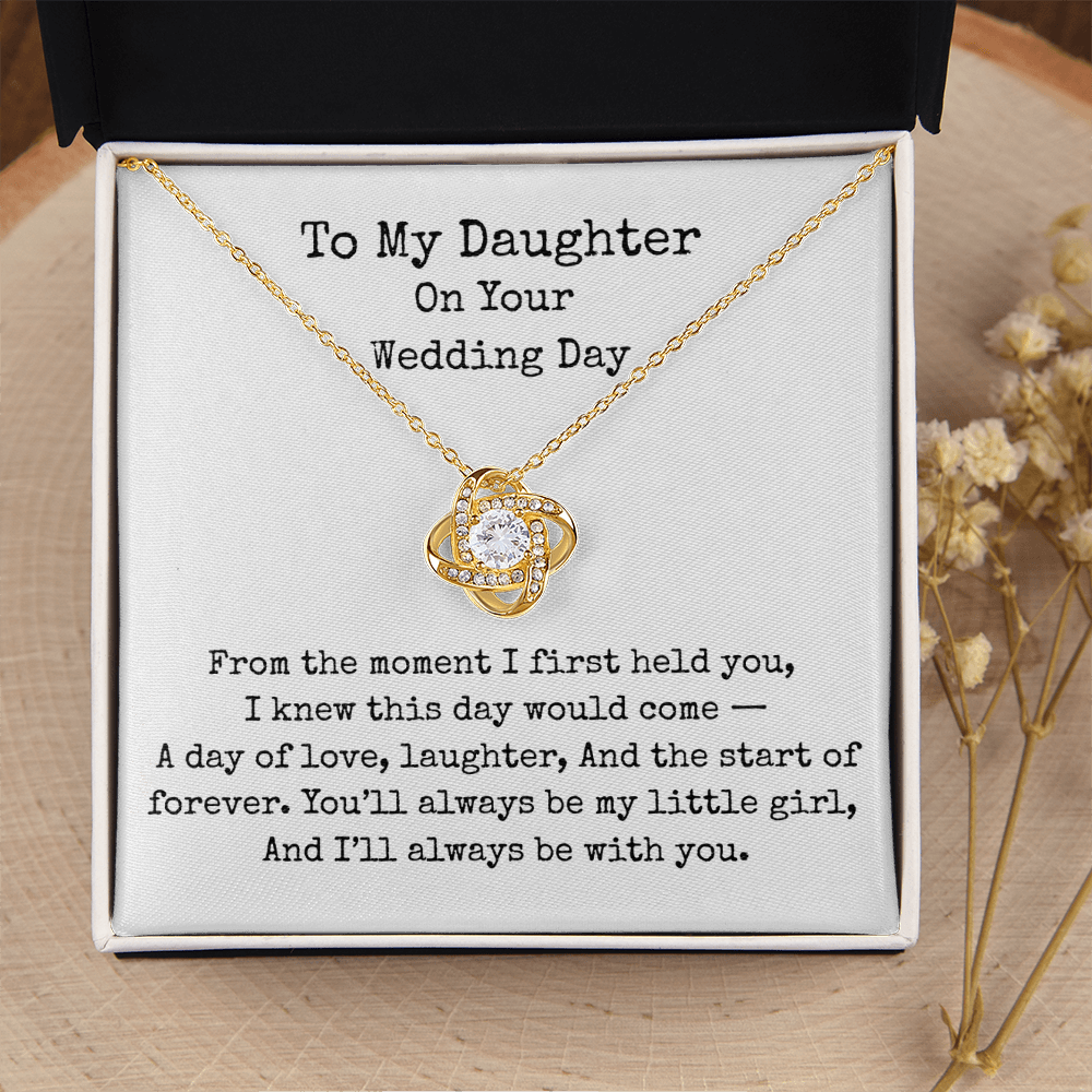 To My Daughter on Your Wedding Day Necklace, Gift for Bride from Mum or Dad