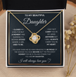 To My Beautiful Daughter Love Knot Gift Jewelry From Mom And Dad