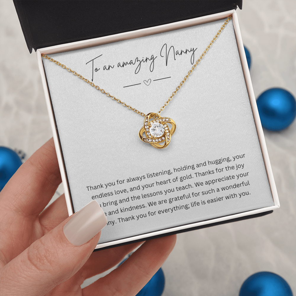 To An Amazing Nanny - Necklace Gift for Grandmother - Personalised Message Card