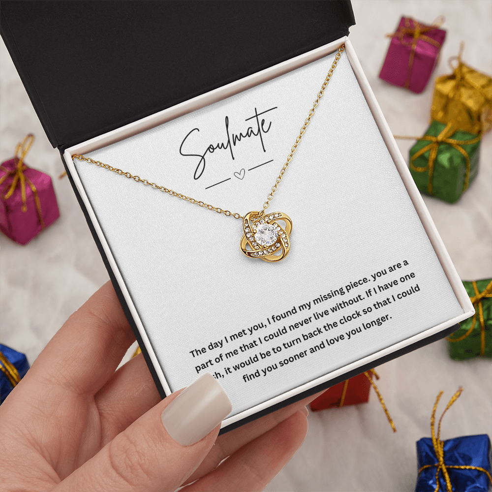 Soulmate Jewellery Gift - Choice of Beautiful Silver Necklace - Personalised Message Card