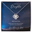 To My Beautful Daughter - Sterling Silver Necklace Personalised Gift With A Custom Message Card - Jewellery Gift for Daughter From Parents