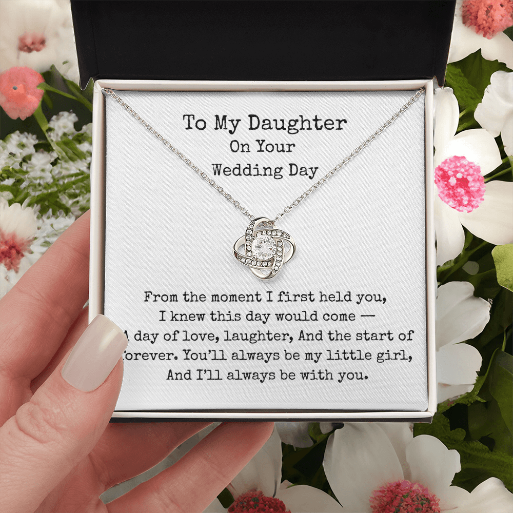 To My Daughter on Your Wedding Day Necklace, Gift for Bride from Mum or Dad