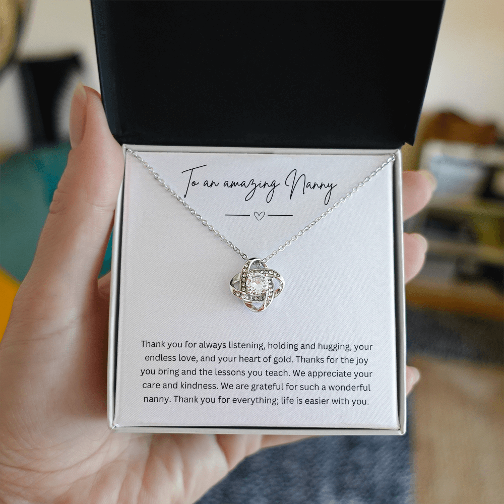 To An Amazing Nanny - Necklace Gift for Grandmother - Personalised Message Card