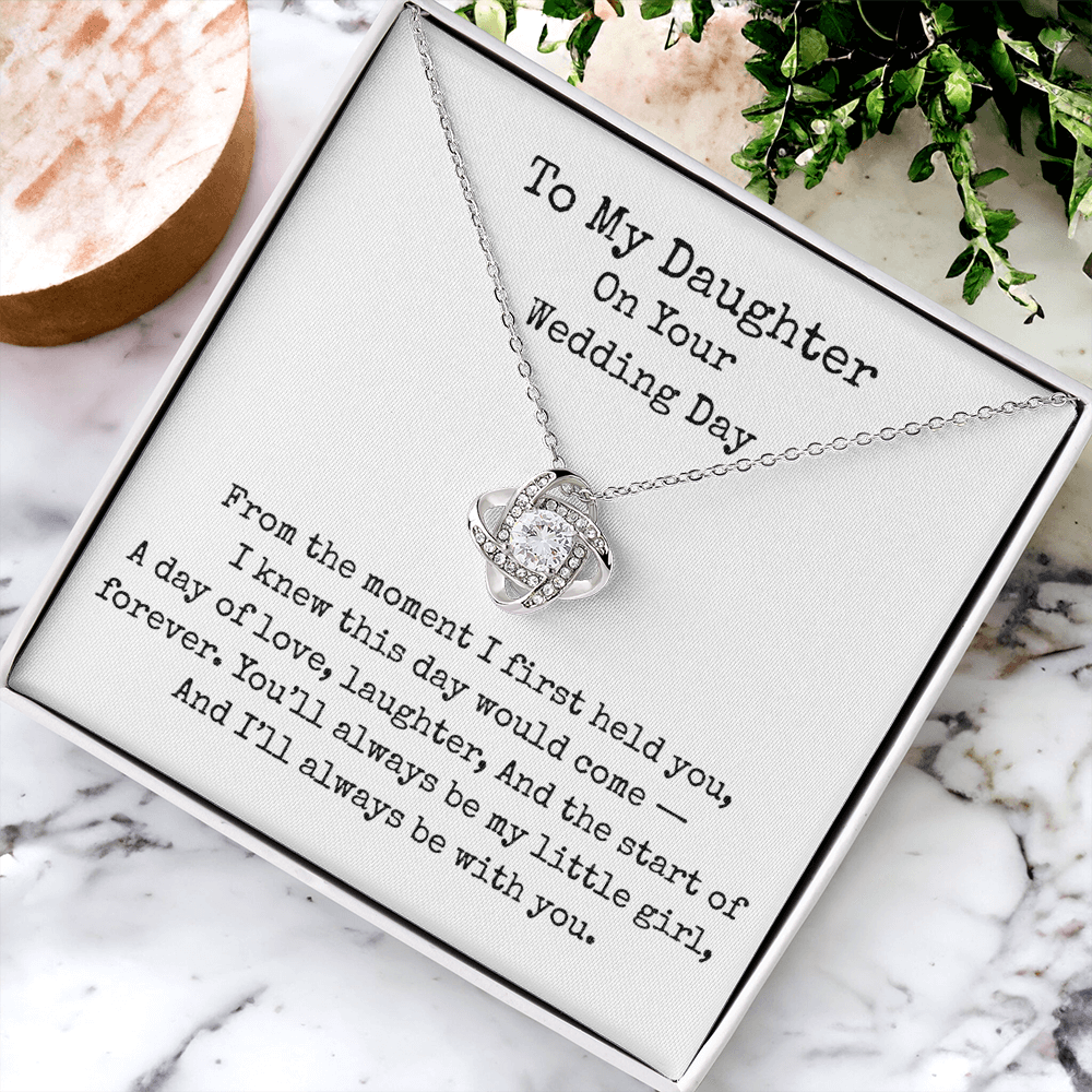 To My Daughter on Your Wedding Day Necklace, Gift for Bride from Mum or Dad