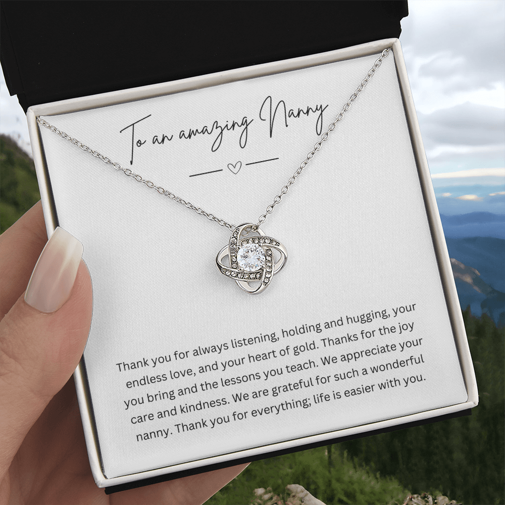 To An Amazing Nanny - Necklace Gift for Grandmother - Personalised Message Card
