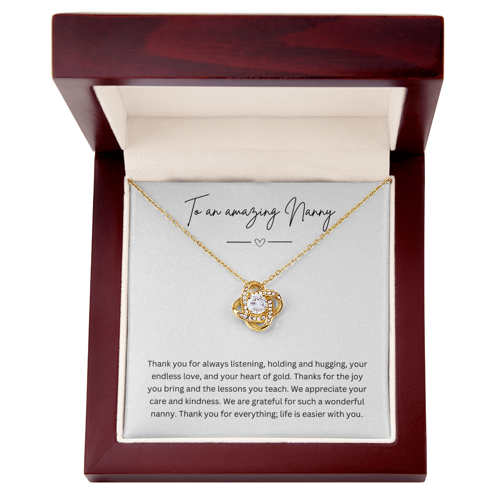 To An Amazing Nanny - Necklace Gift for Grandmother - Personalised Message Card
