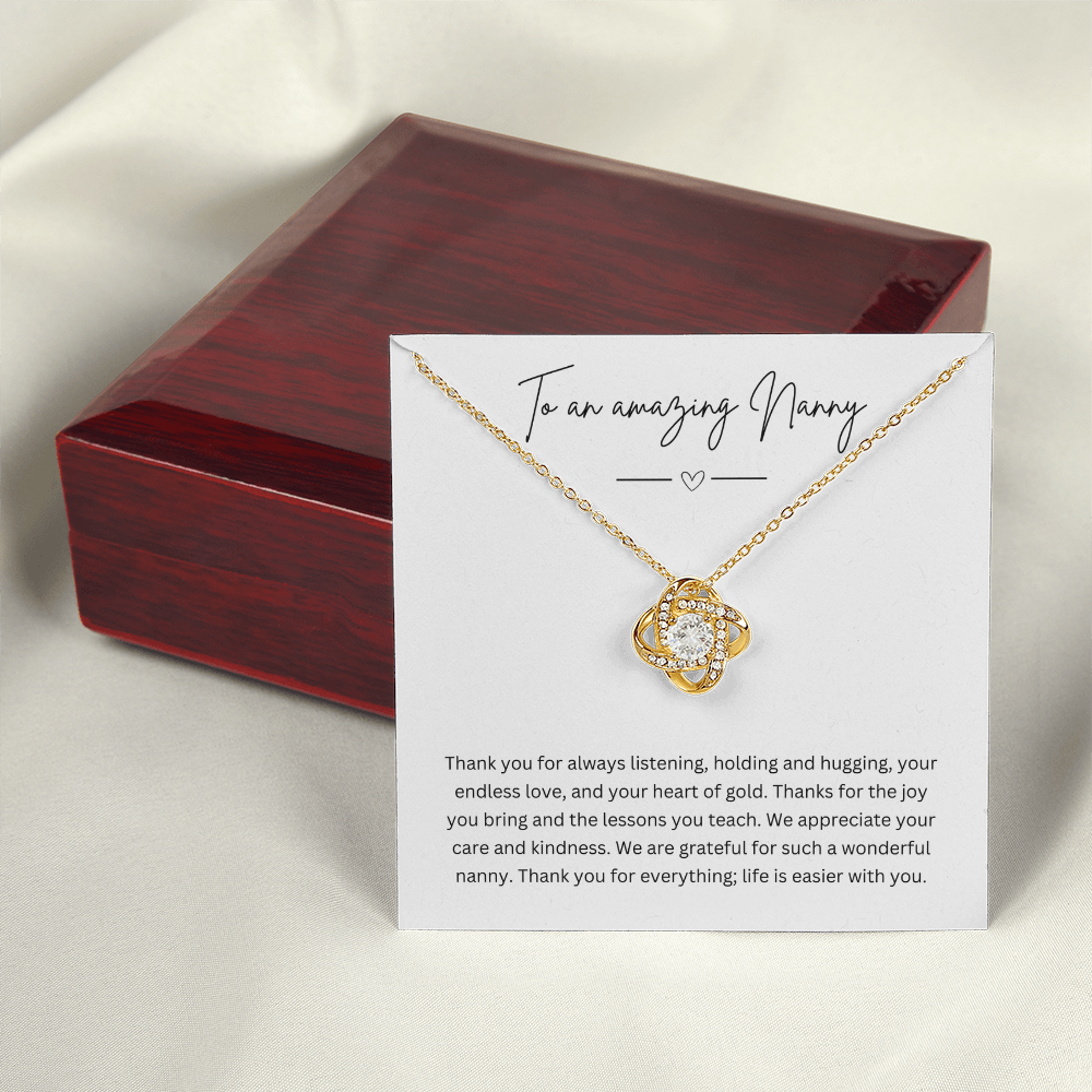 To An Amazing Nanny - Necklace Gift for Grandmother - Personalised Message Card