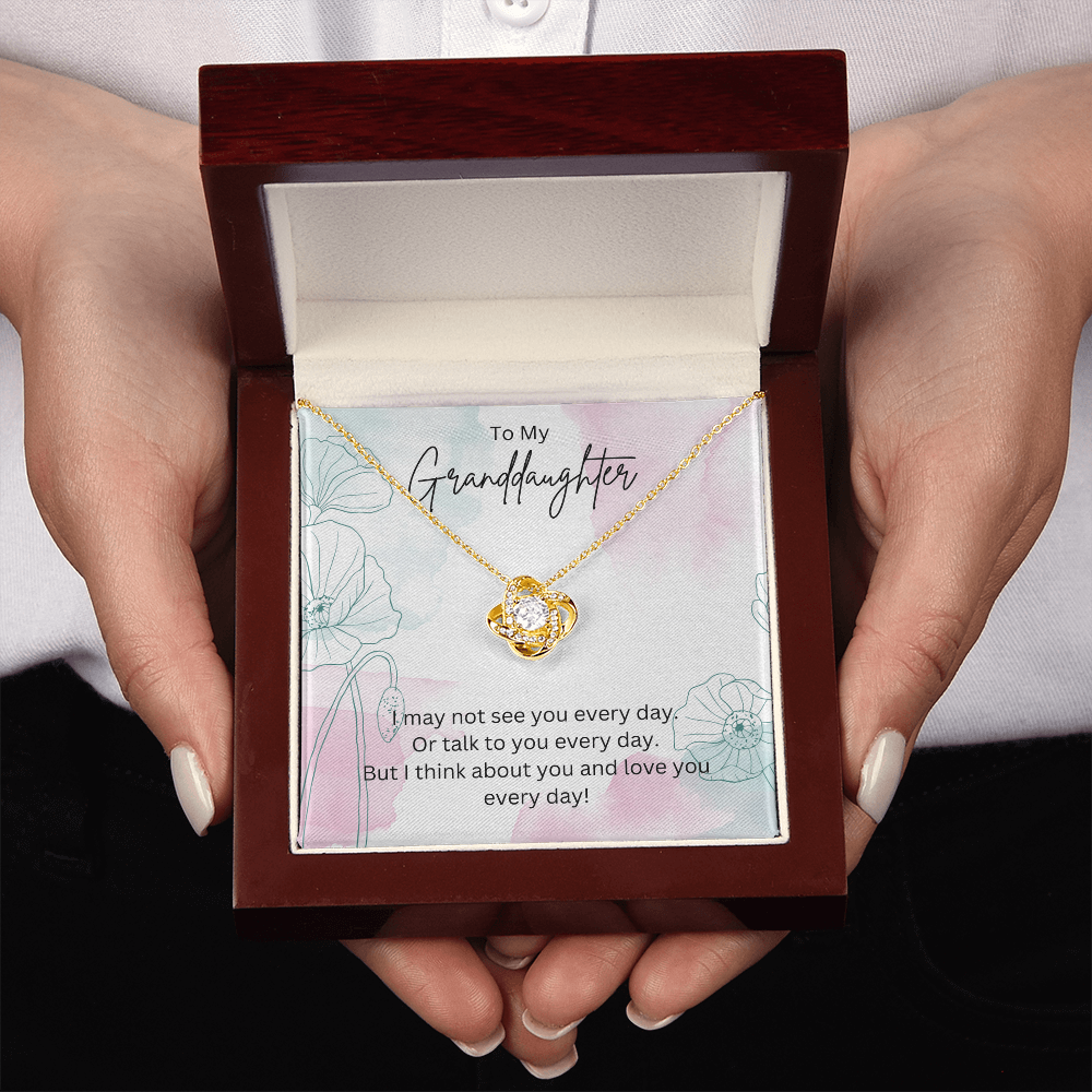 To My Granddaughter - Silver Necklace Gift from Grandparent - Personalised Message Card