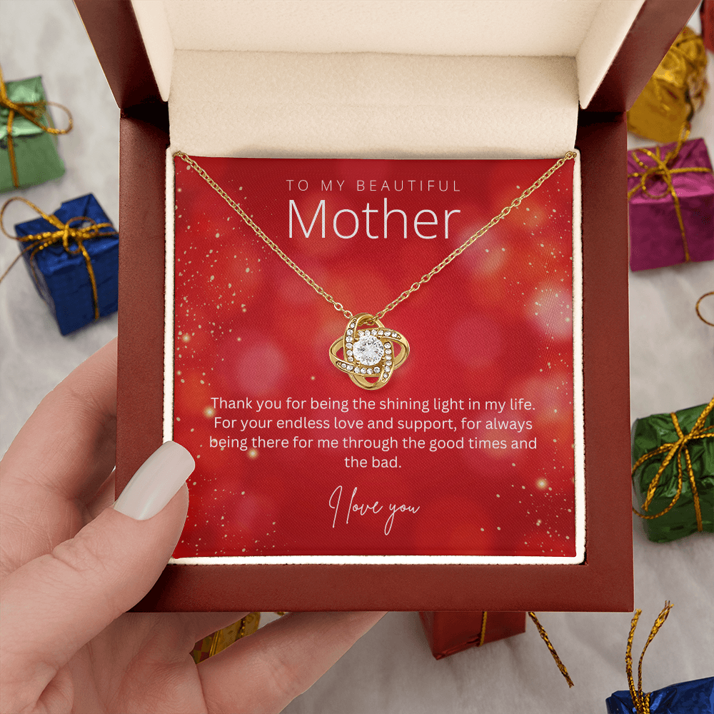 To My Beautiful Mother - Sterling Silver Necklace Personalised Gift With A Custom Message Card - Gift from Son / Daughter For Mum