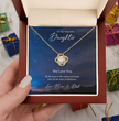 To My Beautful Daughter - Sterling Silver Necklace Personalised Gift With A Custom Message Card - Jewellery Gift for Daughter From Parents