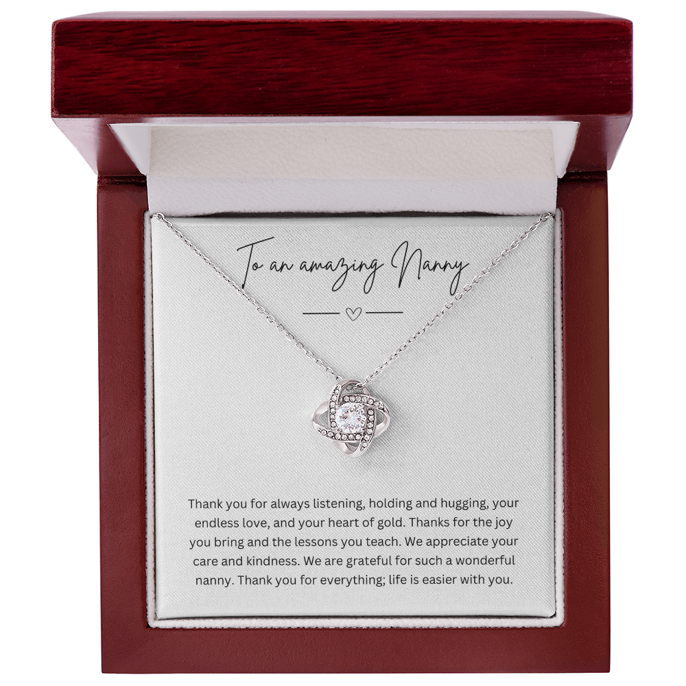 To An Amazing Nanny - Necklace Gift for Grandmother - Personalised Message Card