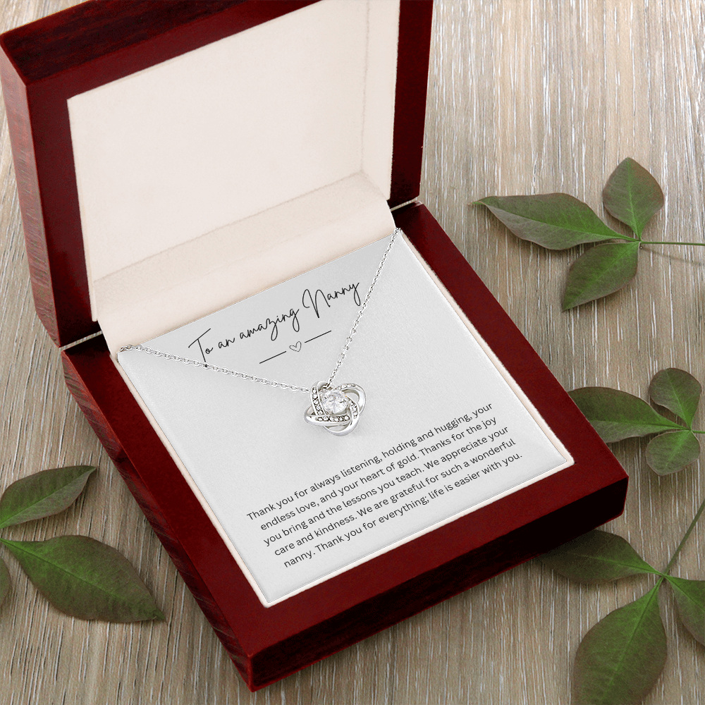 To An Amazing Nanny - Necklace Gift for Grandmother - Personalised Message Card