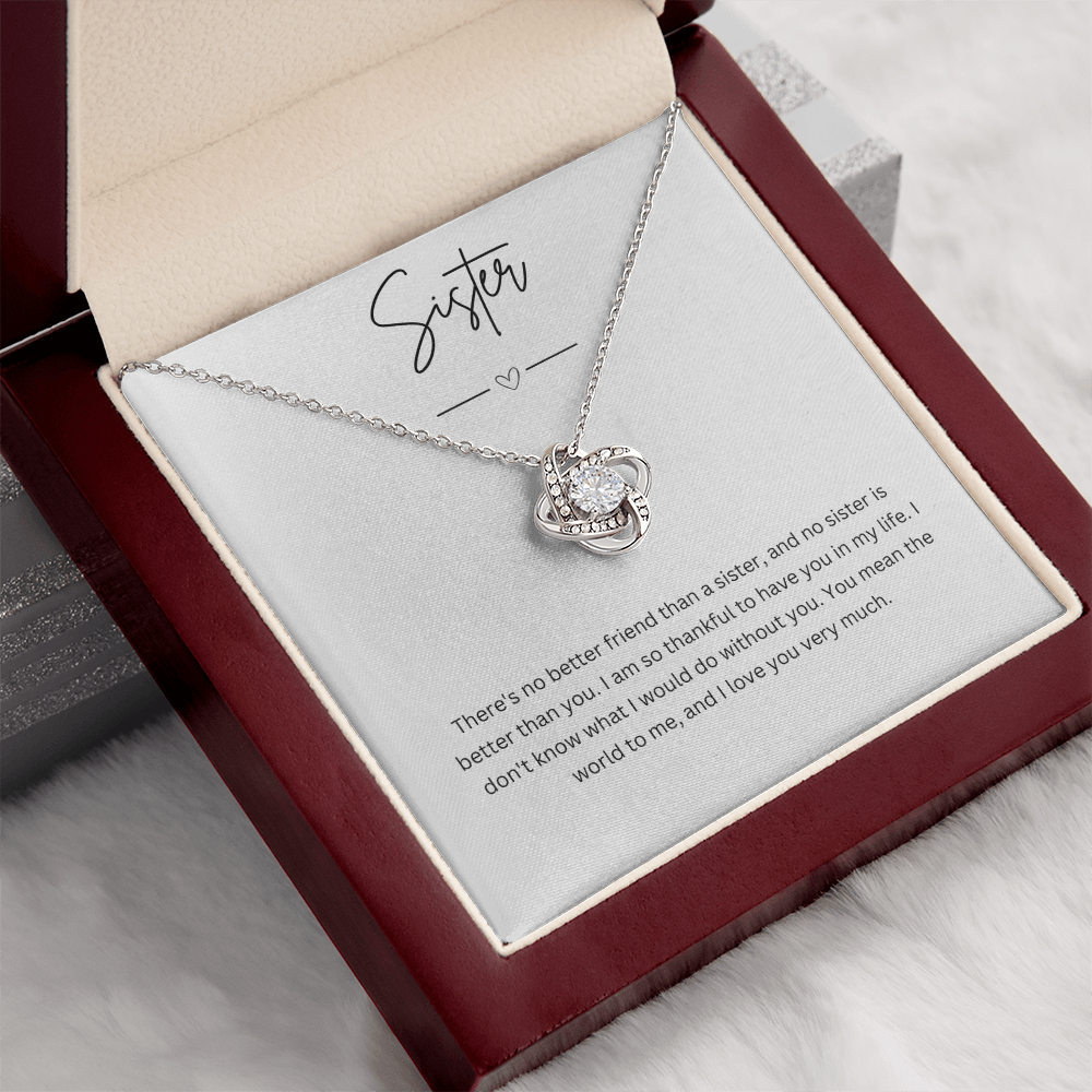 Gift For Sister - Beautiful Silver Necklace - Personalised Message Card