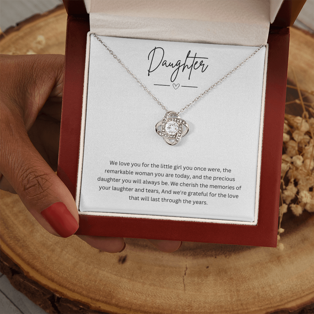 Gift For Daughter - Beautiful Silver Necklace - Minimal Design Personalised Message Card