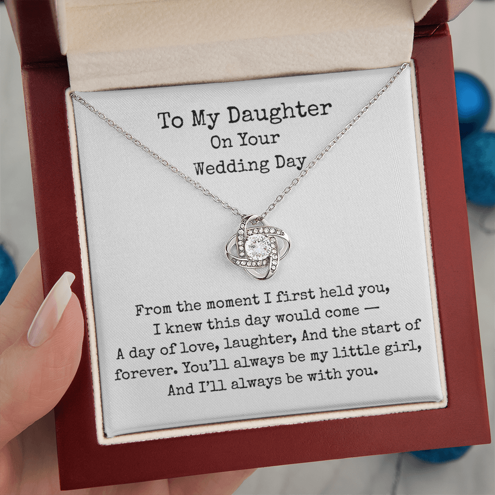 To My Daughter on Your Wedding Day Necklace, Gift for Bride from Mum or Dad