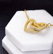 Gift For Daughter- Interlocking Heart Necklace - Personalised Message Card