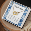 Gift For Grandmother- Interlocking Heart Necklace - Personalised Message Card