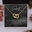 To My Soulmate - Alluring Beauty - Silver Curved Zircon Heart Pendant - For Wife, Girlfriend