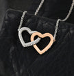 Present For Auntie - Interlocking Heart Necklace - Personalised Message Card - Birthday Christmas Gift For Aunt