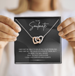 To My Soulmate - Alluring Beauty - Silver Curved Zircon Heart Pendant - For Wife, Girlfriend