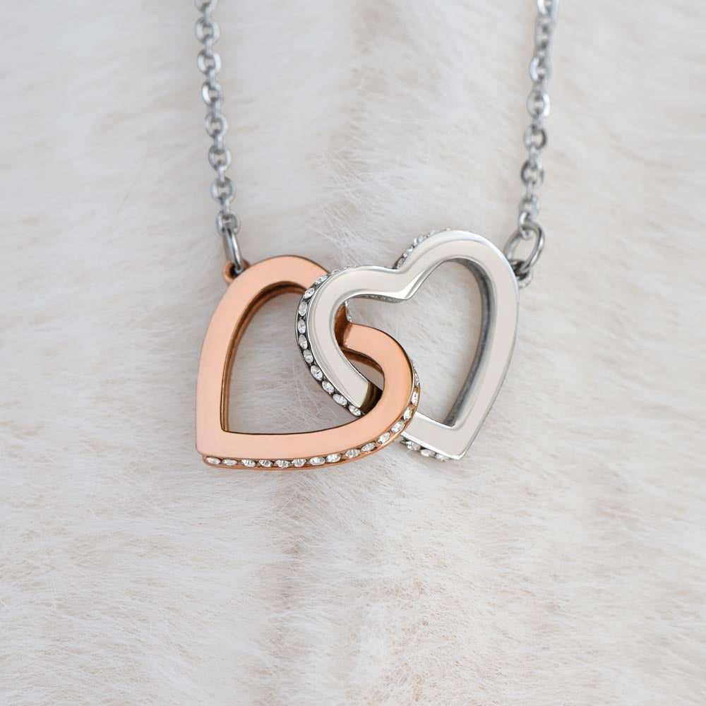 To My Mother Interlocking Heart Necklace From Son