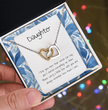 Gift For Daughter- Interlocking Heart Necklace - Personalised Message Card