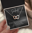 To My Soulmate - Alluring Beauty - Silver Curved Zircon Heart Pendant - For Wife, Girlfriend