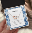 Present For Auntie - Interlocking Heart Necklace - Personalised Message Card - Birthday Christmas Gift For Aunt