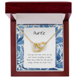 Present For Auntie - Interlocking Heart Necklace - Personalised Message Card - Birthday Christmas Gift For Aunt