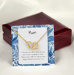 Present For Mum - Interlocking Heart Necklace - Personalised Message Card - Birthday Christmas Gift For Mother