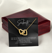 To My Soulmate - Alluring Beauty - Silver Curved Zircon Heart Pendant - For Wife, Girlfriend