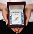 Present For Auntie - Interlocking Heart Necklace - Personalised Message Card - Birthday Christmas Gift For Aunt