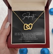 To My Soulmate - Alluring Beauty - Silver Curved Zircon Heart Pendant - For Wife, Girlfriend