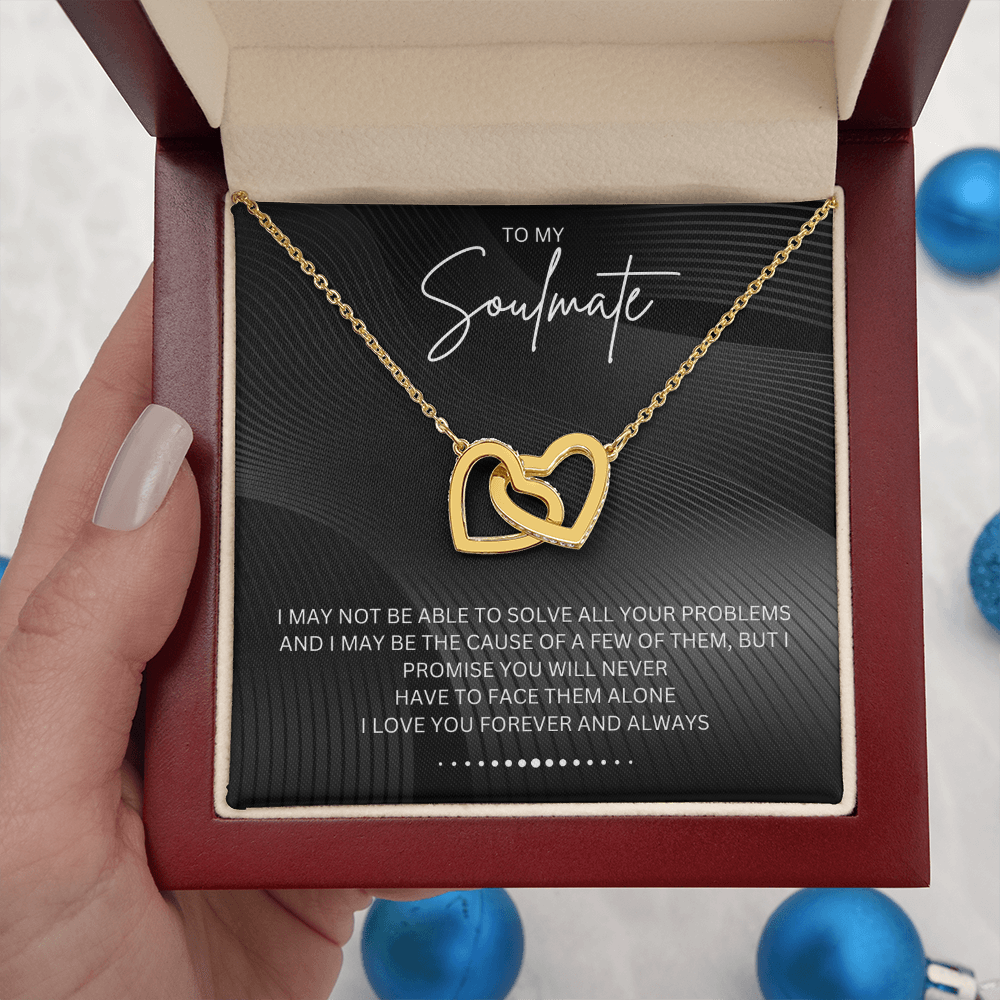 To My Soulmate - Alluring Beauty - Silver Curved Zircon Heart Pendant - For Wife, Girlfriend