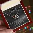 To My Soulmate - Alluring Beauty - Silver Curved Zircon Heart Pendant - For Wife, Girlfriend
